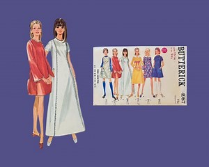 Vintage Butterick Printed Pattern #4987 Size 13/14 1968 A Line Dress Pattern Jumper Pattern Maxi Dress Junior Dresses Uncut Factory Folds - Etsy