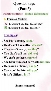 Negative Sentence? Use This Question Tag!#english#learning#viral #education#youtubeshorts