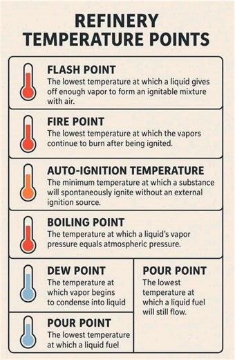 Refinary Temperature Points 🔥✅ #oilandgas #refinery #safetyinterview #HSE | HSE Engineers Hub