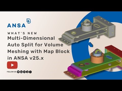 Multi-Dimensional Auto Split for Volume Meshing with Map Block in ANSA v25.x