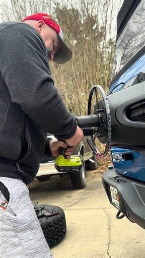 Ford Bronco 3rd light delete adding halo. I’m glad I’m not the one drilling in metal. #automobile