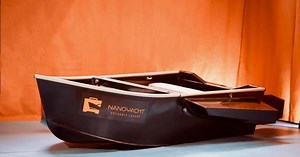 Nanoyacht modular boat nests in pieces for transport and storage