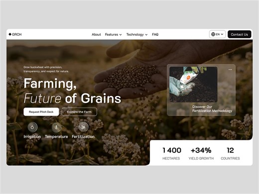 Agricultural Farm Web Design · Hero Section
