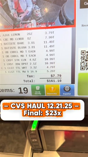 Mrs D Coupon Queen on Instagram: "CVS DEALS - starting 12/21/2025. This week at CVS we did one big transaction. This is truly the heart of couponing is using store cash to lower our out of pocket. If you are looking for a FREE template of this weeks deals, comment “Christmas” and I will send it to you! Come with me and let me show you how I did this deal! #cvs #cvsdeals #cvscouponing"
