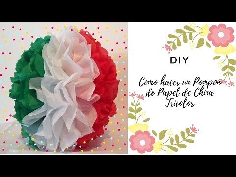 HOW TO MAKE A TRI-COLOR CHINA PAPER POMPOM / DIY / Party Ideas and More