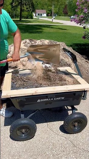 Not so screened top soil. DIY screen! #lawncare #diy #howto #project #satisfying