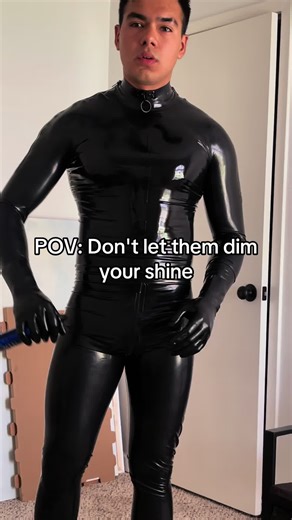 Behind the scene of me glossing this rubber #muscle #latex