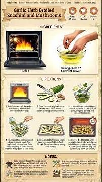 Garlic Herb Broiled Zucchini and Mushrooms (Grilling & BBQ) Recipe797 | 30-Minute Recipes