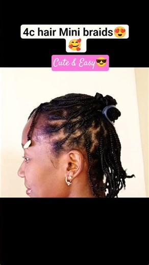 Cute Mini BRAIDS for 4C Hair GROWTH 🥰