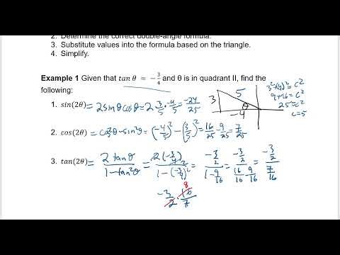 Using Double Angle Formulas to Find Exact Values