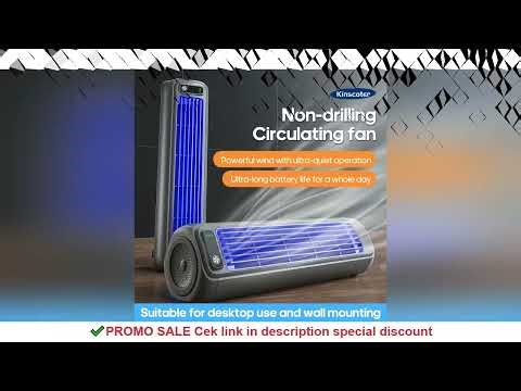 KINSCOTER Portable Air Conditioner Fan 2000mAh Quiet Desktop Tower Fan Wall Non-drilling Circulating