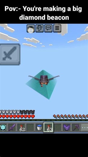 Biggest diamond beacon 🚨#shorts #minecraft