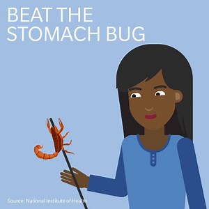 680K views · 300 reactions | On vacation, your taste buds may love the exotic food, but sometimes your stomach disagrees.Taking bismuth subsalicylate (found in stomach-soothing meds) 4 times a day reduces the risk of catching a stomach bug by 65 percent. Nice. Now you have no excuse not to try the scorpion. | Farmers Insurance | Facebook