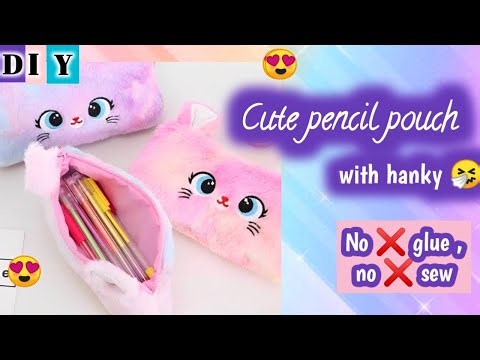 DIY cute pencil pouch 😍💜| How to make cute stationery at home #craftersworld #diy #stationery #craft