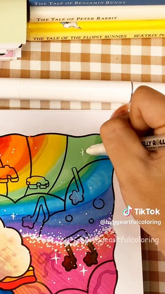 Manifesting all the good vibes with this magical rainbow coloring page! ✨🌈 So much joy in every stroke. What kind of magic are you creating today? 📓 Check out our latest page from the Cloud Tales coloring book on bio! #hyggeartful #hyggeartfulcoloring #coloringbook #coloringbookforadults #cloudtales #fairytales #magical