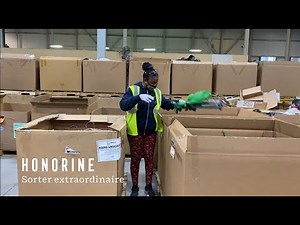 This is what a "Sorter" job looks like in Goodwill's warehouse