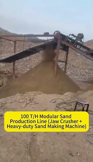 100 T/H Modular Sand Production Line (Jaw Crusher + Heavy-duty Sand Making Machine)