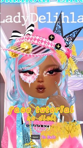 cute face tutorial dti 🌈 (requested!!) custom makeup dti tutorial #dti #dresstoimpress #dtiroblox