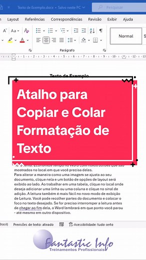 Atalho para Copiar e Colar Formatação de Texto
