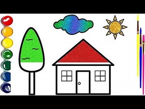 🏠 House Drawing Painting Coloring Step By Step Easy
