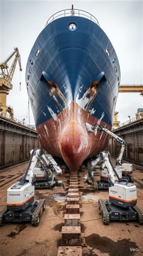 Robots Rebuild Ships! Drydock Tech You’ve Never Seen 🔥🤖#shorts