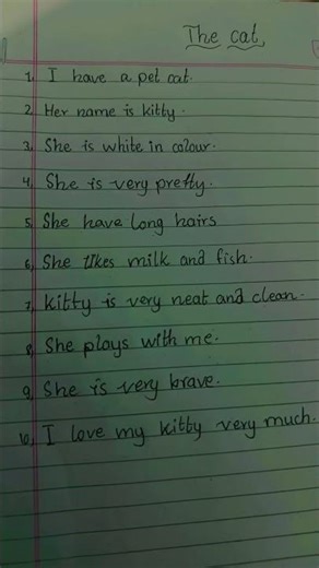 the easy essay to write about The cat