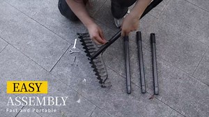 Garden Leaf Rake with 77 Inch Handle, Heavy Duty 17 Inch Wide Metal Garden Lawn Rake for Loosening Soil Raking Leaf Leveling Rocks Spreading Mulch Gravel, Rustproof Metal Bow Rakes Garden Tools