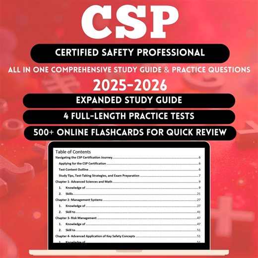 CSP Study Guide 2026 | Csp Exam | Csp Exam Certification | 4 Full-length Practice Tests | 500  Digital Flashcards | Bcsp Csp Exam - Etsy UK