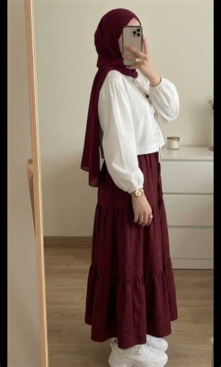Modest Fashion Goals 🤍🍒 #ModestWear #Shorts #stylefinder #styleideas