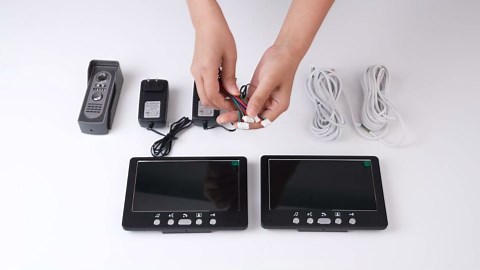 Video Intercom System, 7 Inches Video Doorbell Door Phone System, Wired Video Door Phone HD Camera Kits Dual-Way Intercom for Villa House Office Apartment 1-IR Camera 2-LCD Color Monitor