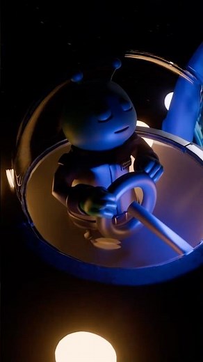 My "Sleepy Alien" project. What started as a small isometric room evolved #blender3d #3danimation