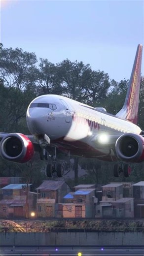 SpiceJet Boeing 737-8 MAX BUTTER Landing at Mumbai Airport ✈️🔥 Window View #Shorts