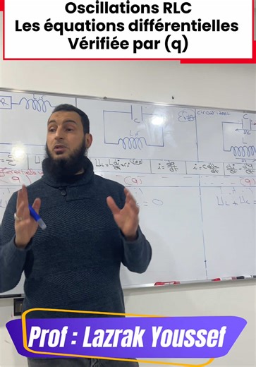 Les équations différentielles vérifiée par la charge (q) / les oscillations électriques RLC.