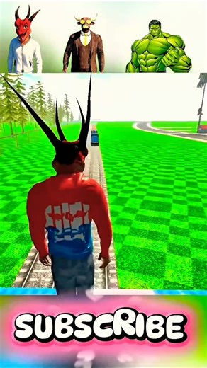 Dragon 🐉🆚 Bull man 😲🆚 Hulk 💪 - Train 🚂 per jump challenge 🤯 || #indianbikedriving3d #gamingshorts