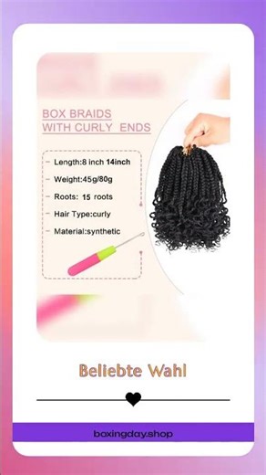 Pre-Looped Box Braids – Soft, Natural Look with Curly Ends