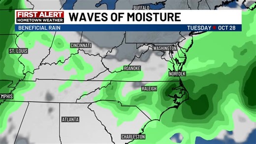 We're giving you the FIrst Alert about a wet week ahead. We'll see waves of rain move across the region. The wettest and most widespread rain looks to push across the region Wednesday into Thursday. Keep your umbrellas handy this week. | Leo Hirsbrunner-wdbj