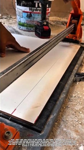 Manual Tile Cutter Trick – Perfect Straight Cuts Every Time!.