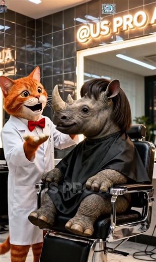 Yak Hair Fix” – Long hair, smooth style! 🐱✂️🦬