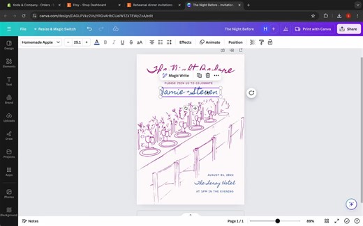 The Night Before Invite, Dinner Party Invitation, Engagement Party Invite, Rehearsal Dinner Invite, Doodle Invite, Hand Drawn Invitation - Etsy