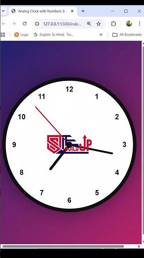 Build Analog Clock Using JavaScript in 30 Seconds! | JS Mini Project #shorts #ytshorts