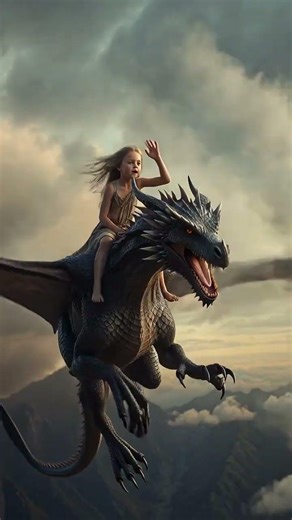 She Rides a Dragon 😳🔥 #shorts #Fantasy #viral #viralshorts #girlpower #Cinematic #mythicalcreatures