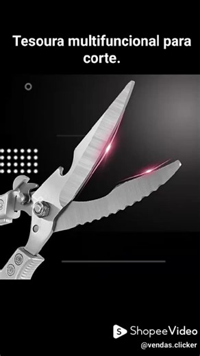 Tesoura multifuncional para corte, inoxidável produto 1508 Gostou do produto? Comente EU QUERO que lhe envio o link, ou vá até os comentários, copie o link e cole na página da Shopee. #vendasclicker #shopee #tesoura #corte #utilidades