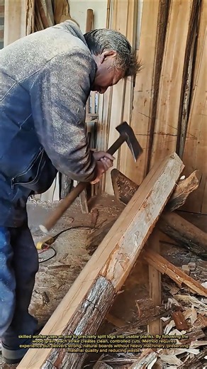 Old-School Wood Splitting Technique That Still Beats Machines!