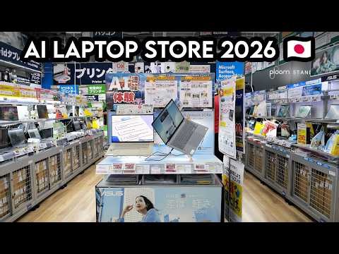 AI PC Laptop Section & Retail Displays - Tokyo, Japan (B-Roll Archive | April 2026)