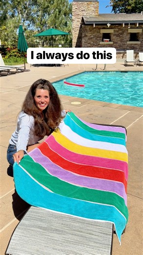 66M views · 713K reactions | How to fold a beach towel into an easy to carry tote bag #totebag #beachtowel #poolside #vacationvibes | Liz & Jeff | Facebook