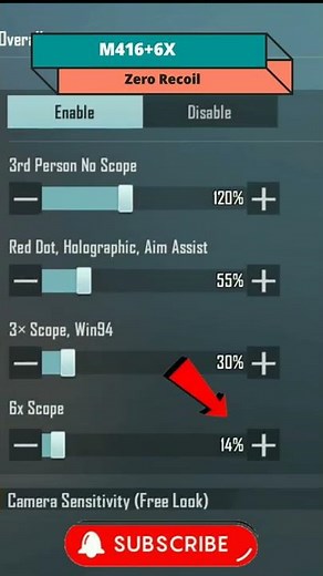 6X Scope Recoil Control Sensitivity Settings PUBG Mobile Recoil Control IN PUBG short Bgmi 😱🤯🔥