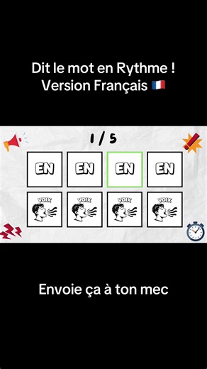 Dit le mot en Rythme ! Version Français 🇫🇷🎵 Envoie ça à ton mec ! #wordchallenge