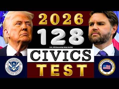 2026 U.S. Citizenship Official 128 Civics Questions with Easy Direct Answers USCIS Test Interview