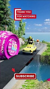 Crazy Cars & Funny Cars VS BOLLARD BARBIE Crush Splash - BeamNG Drive Shorts