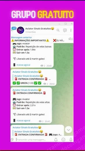 Receba Sinais Aviador Grátis no Grupo Telegram Aviator Betano